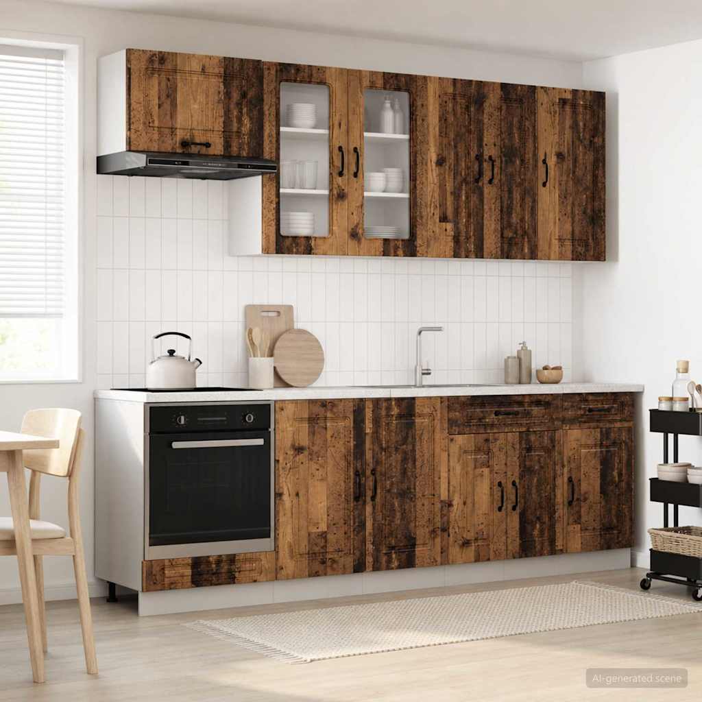 Μονάδα κουζίνας KALMAR 8 pcs Παλαιωμένο ξύλο Επεξεργασμένο Ξύλο - Pakobazaar