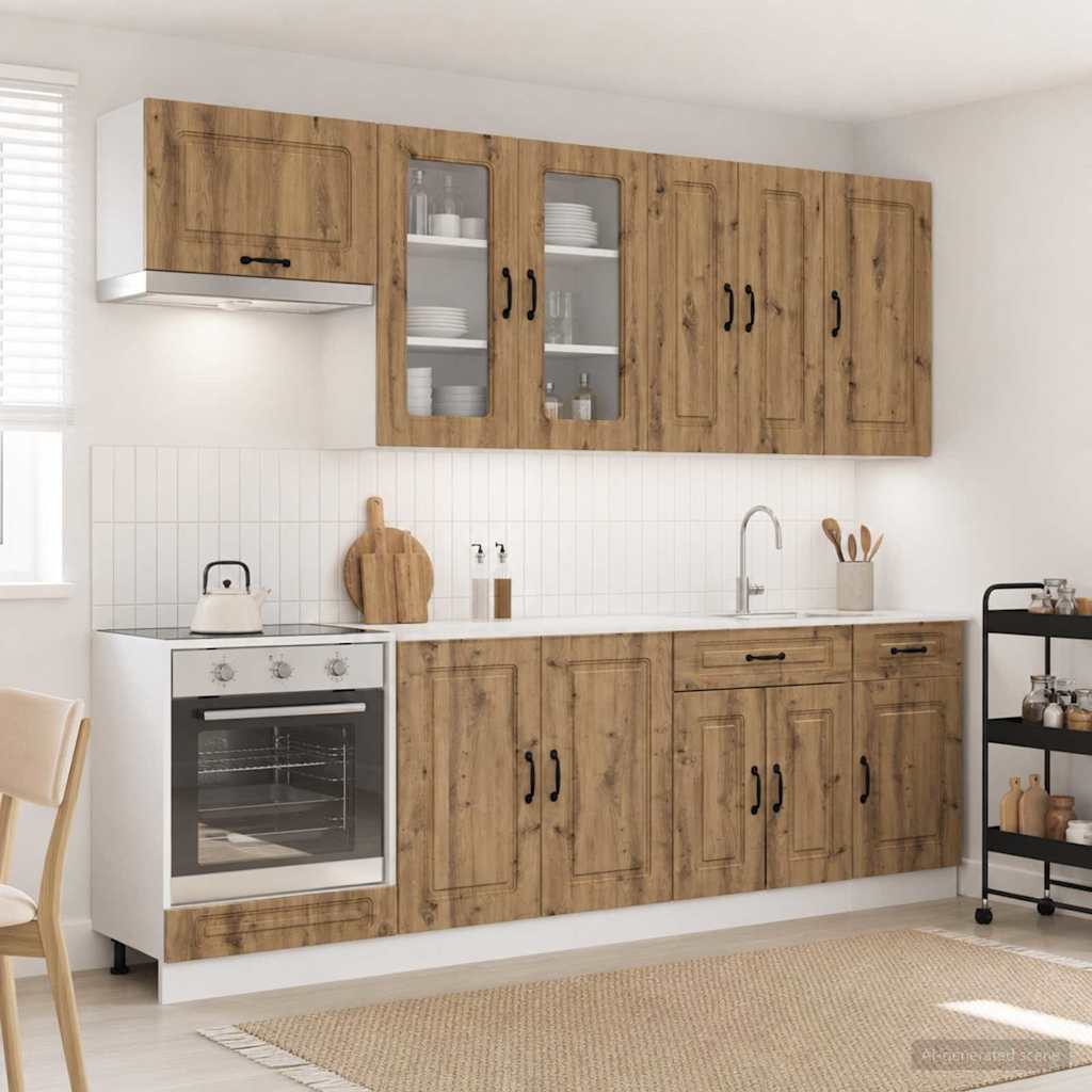 Μονάδα κουζίνας KALMAR 8 pcs Artisan Δρυς Επεξεργασμένο Ξύλο - Pakobazaar