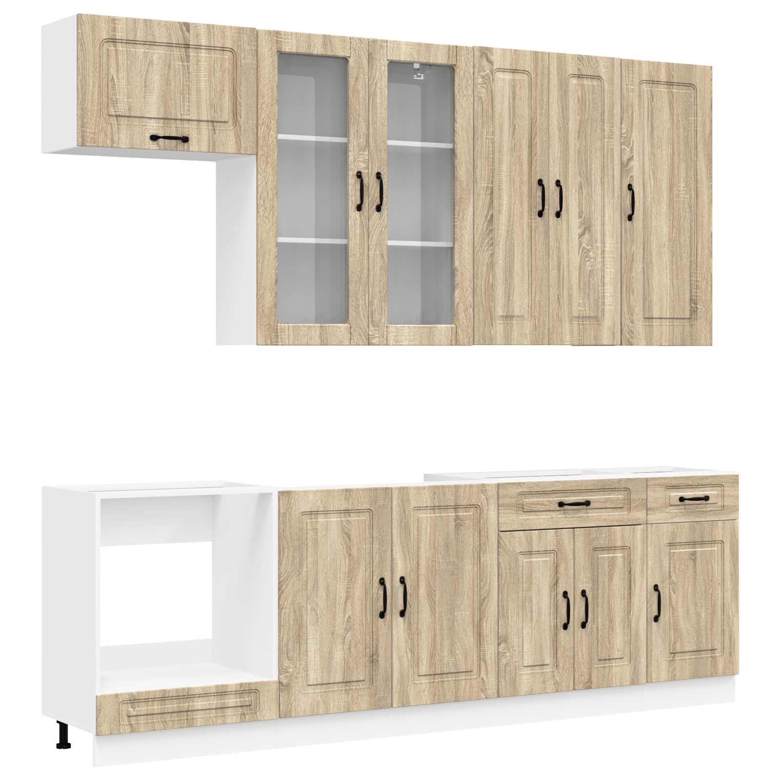 Μονάδα κουζίνας KALMAR 8 pcs Sonoma Δρυς Επεξεργασμένο Ξύλο - Pakobazaar