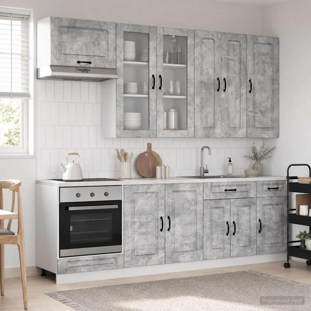 Μονάδα κουζίνας KALMAR 8 pcs Γκρι Σκυροδέματος - Pakobazaar