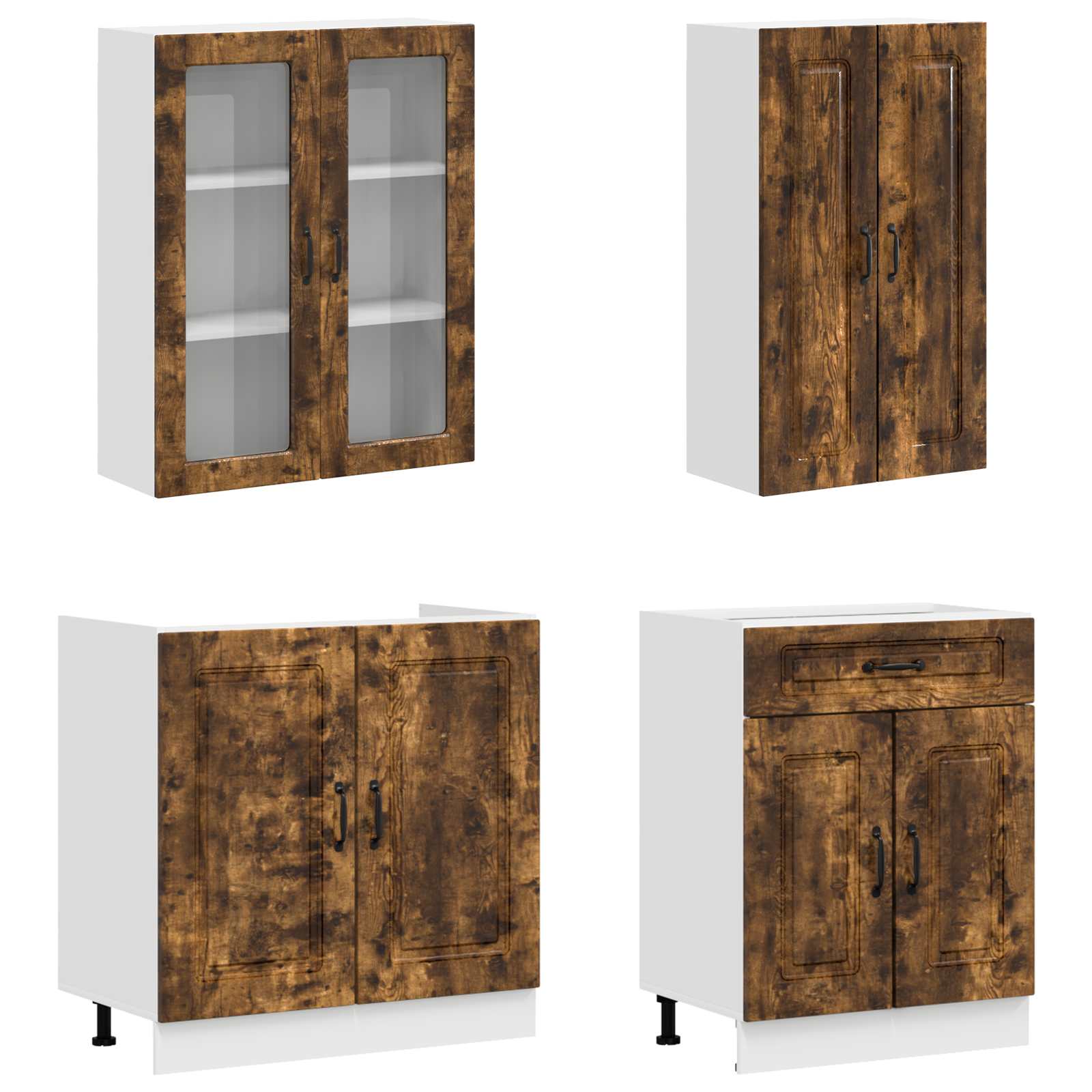 Μονάδα κουζίνας KALMAR 8 pcs Καπνισμένο Ξύλο Δρυός - Pakobazaar