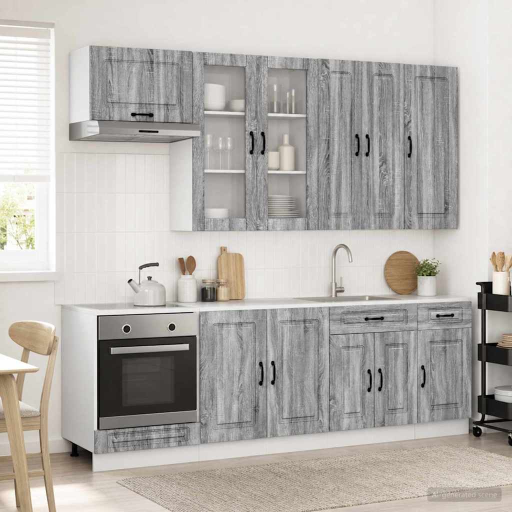 Μονάδα κουζίνας KALMAR 8 pcs Γκρι Sonoma Επεξεργασμένο Ξύλο - Pakobazaar