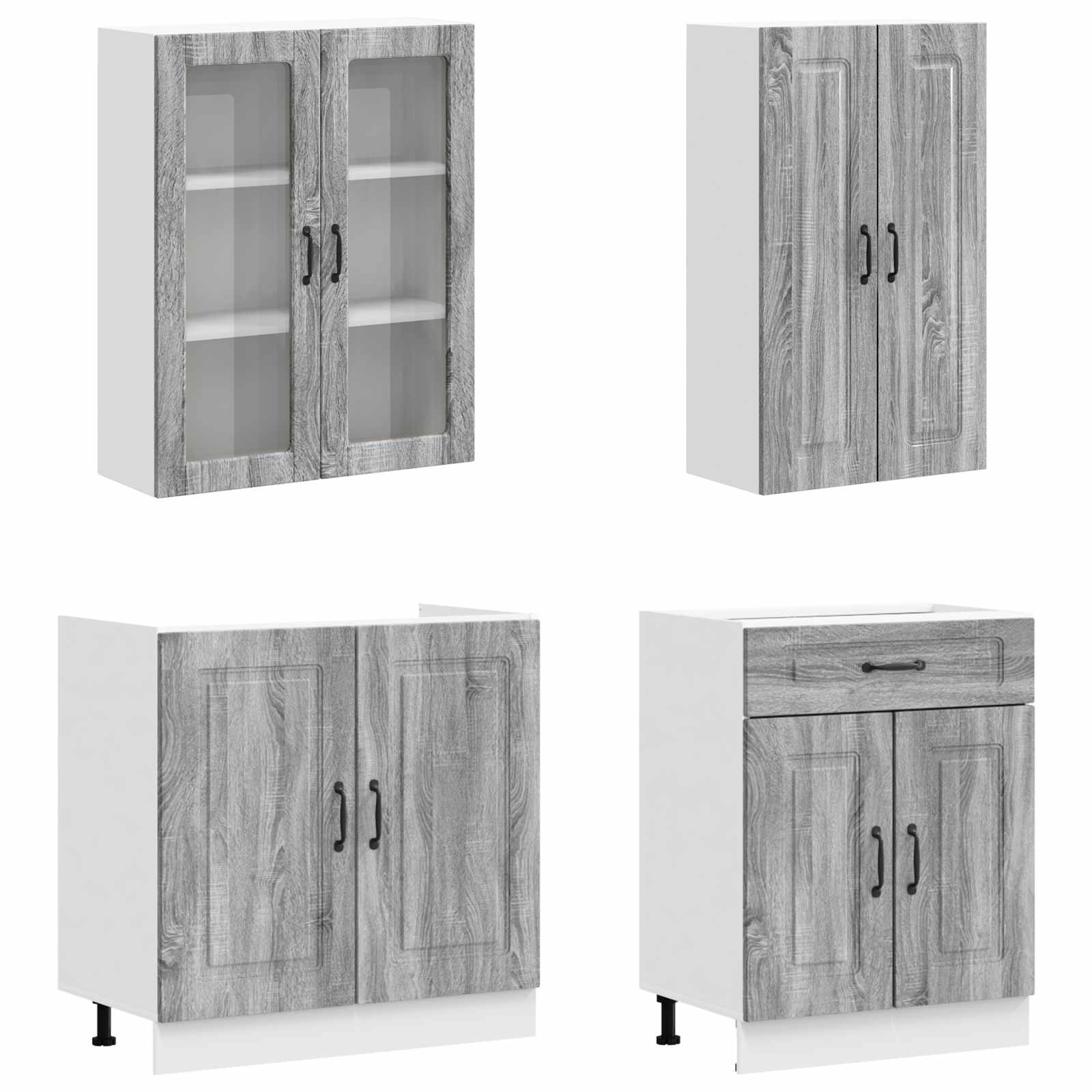 Μονάδα κουζίνας KALMAR 8 pcs Γκρι Sonoma Επεξεργασμένο Ξύλο - Pakobazaar