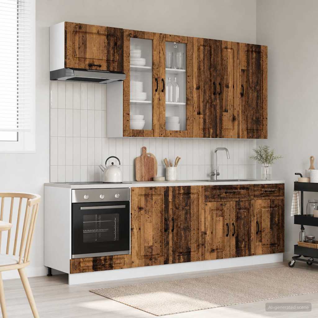 Μονάδα κουζίνας KALMAR 8 pcs Παλαιωμένο ξύλο Επεξεργασμένο Ξύλο - Pakobazaar