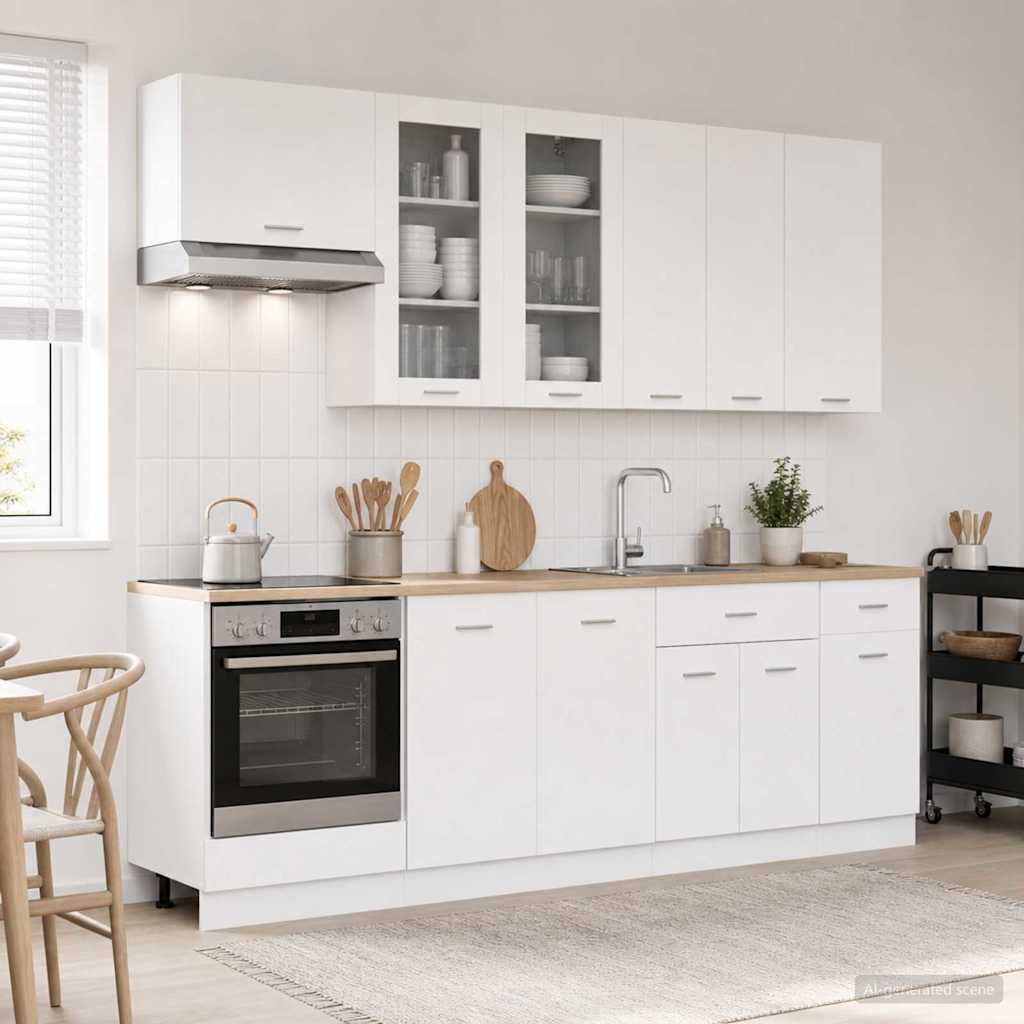 Μονάδα κουζίνας LYON 8 pcs Λευκό Επεξεργασμένο Ξύλο - Pakobazaar