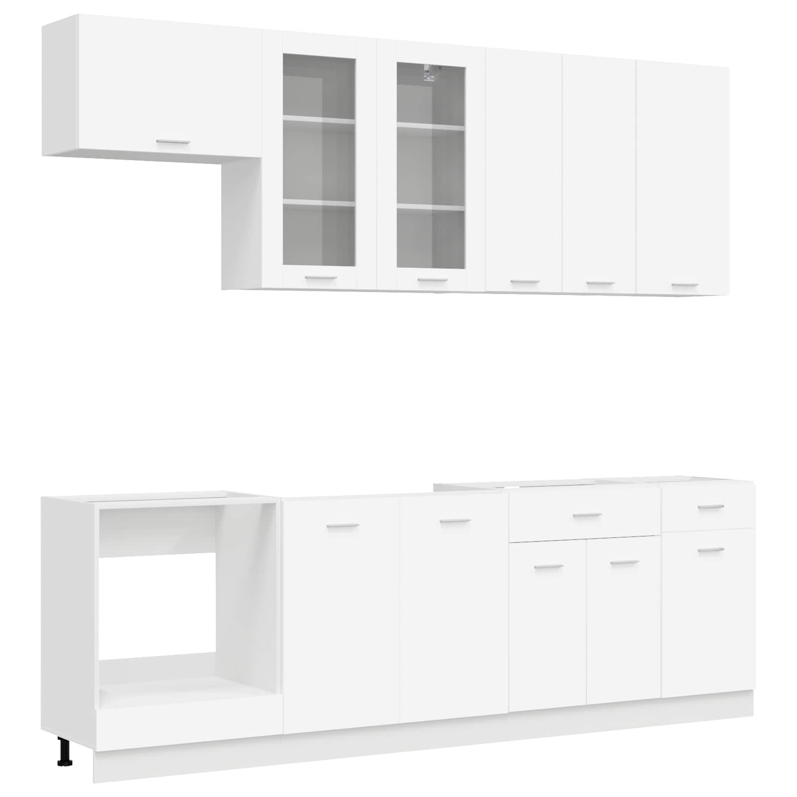 Μονάδα κουζίνας LYON 8 pcs Λευκό Επεξεργασμένο Ξύλο - Pakobazaar