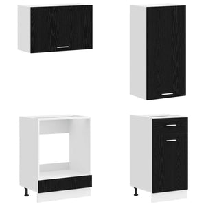 Μονάδα κουζίνας LYON 8 pcs Μαύρη Δρυς Επεξεργασμένο Ξύλο - Pakobazaar
