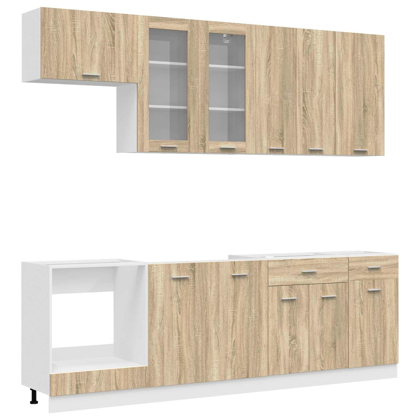 Μονάδα κουζίνας LYON 8 pcs Sonoma Δρυς Επεξεργασμένο Ξύλο - Pakobazaar