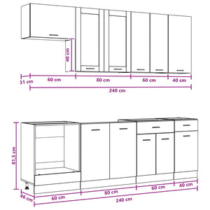 Μονάδα κουζίνας LYON 8 pcs Sonoma Δρυς Επεξεργασμένο Ξύλο - Pakobazaar