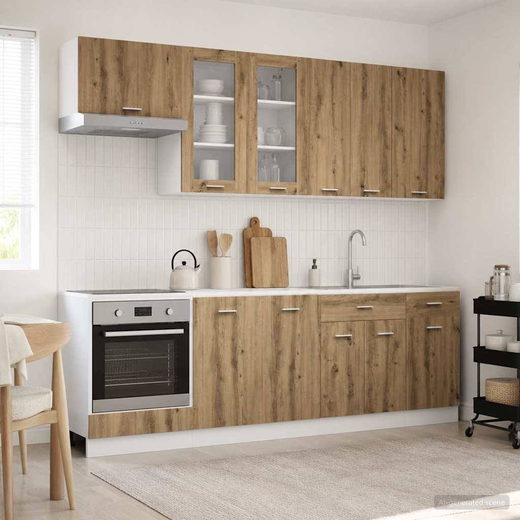 Μονάδα κουζίνας LYON 8 pcs Artisan Δρυς Επεξεργασμένο Ξύλο - Pakobazaar