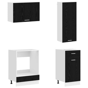 Μονάδα κουζίνας LYON 8 pcs Μαύρη Δρυς Επεξεργασμένο Ξύλο - Pakobazaar