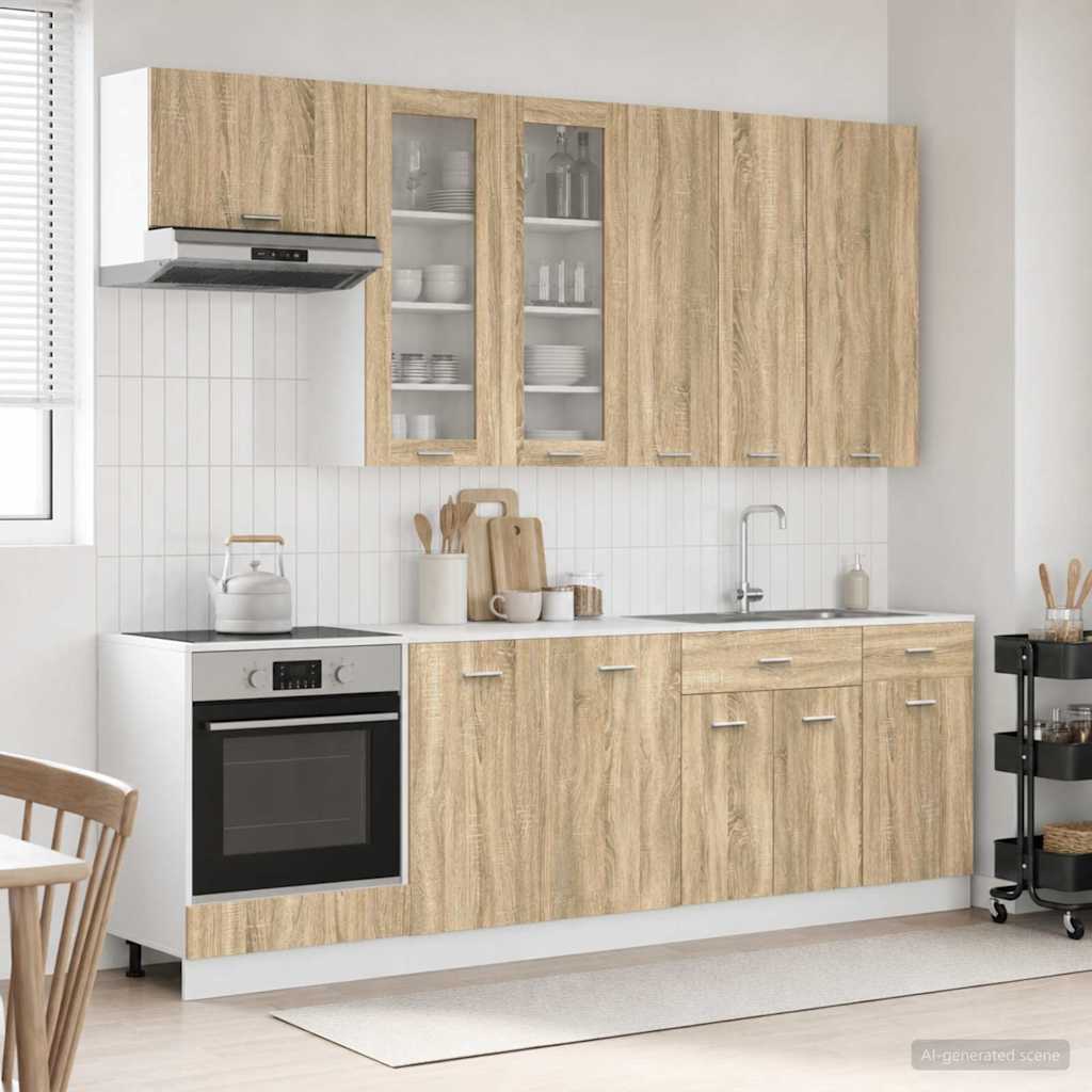 Μονάδα κουζίνας LYON 8 pcs Sonoma Δρυς Επεξεργασμένο Ξύλο - Pakobazaar