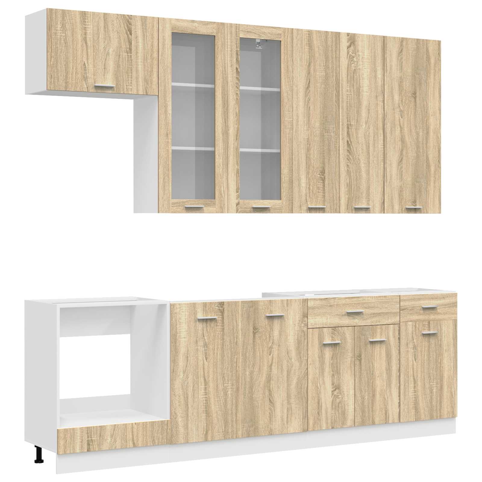 Μονάδα κουζίνας LYON 8 pcs Sonoma Δρυς Επεξεργασμένο Ξύλο - Pakobazaar