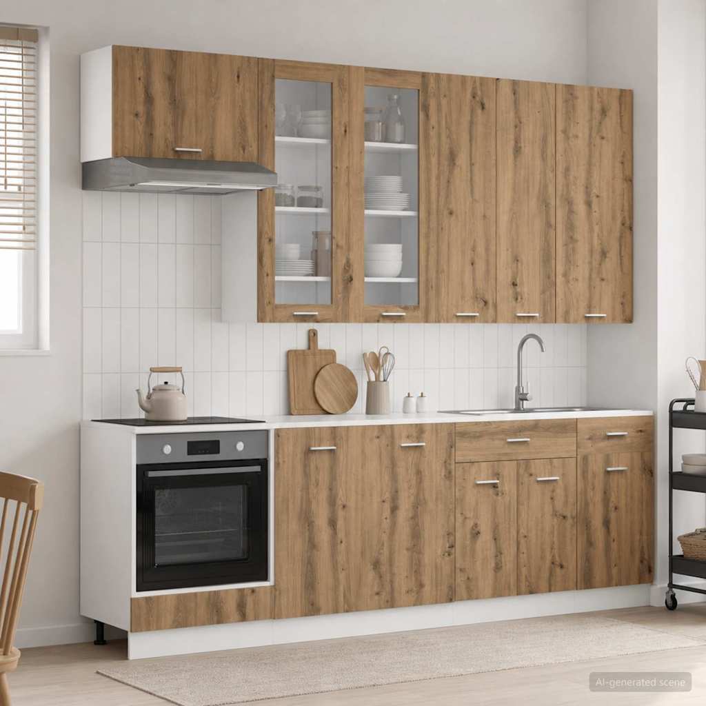 Μονάδα κουζίνας LYON 8 pcs Artisan Δρυς Επεξεργασμένο Ξύλο - Pakobazaar