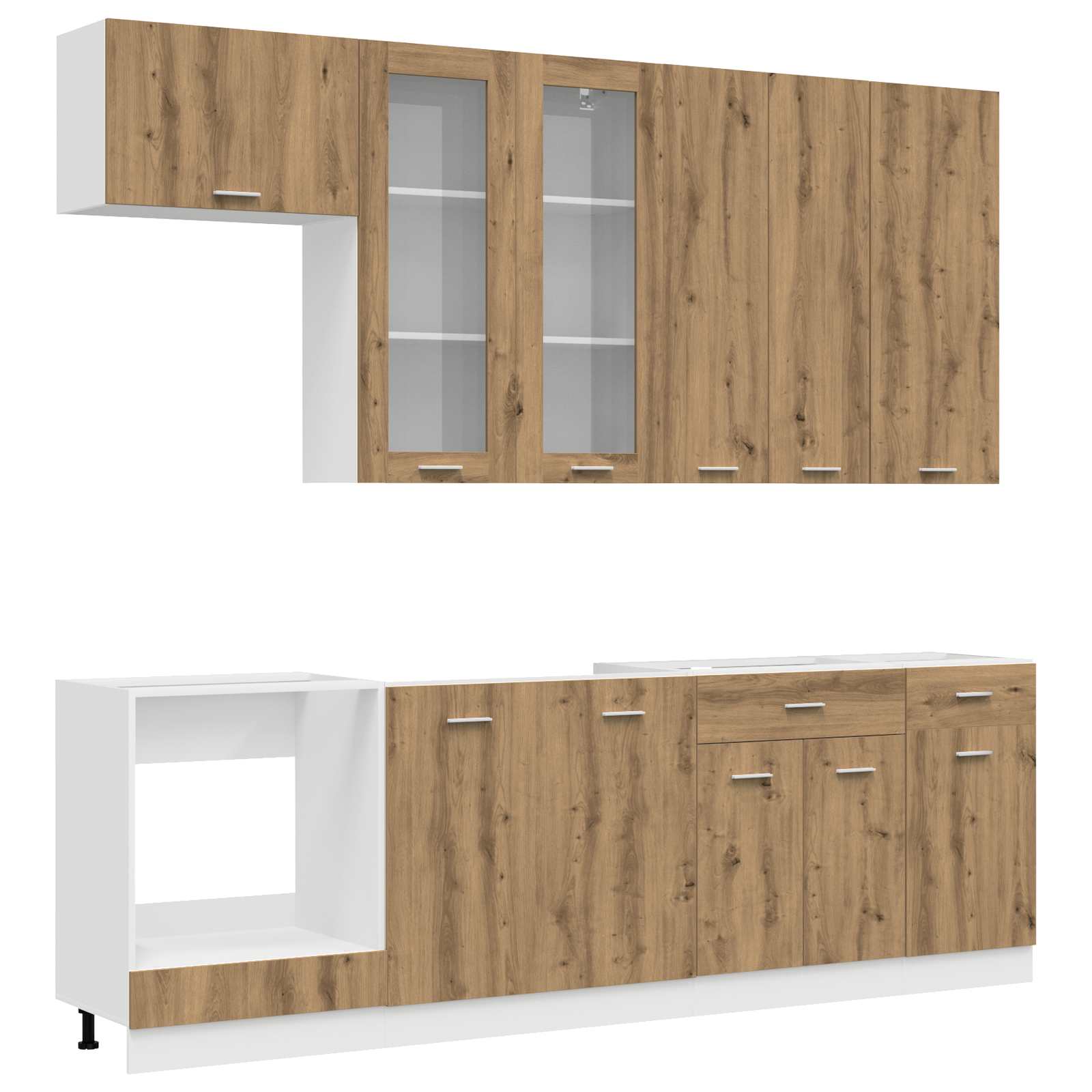 Μονάδα κουζίνας LYON 8 pcs Artisan Δρυς Επεξεργασμένο Ξύλο - Pakobazaar