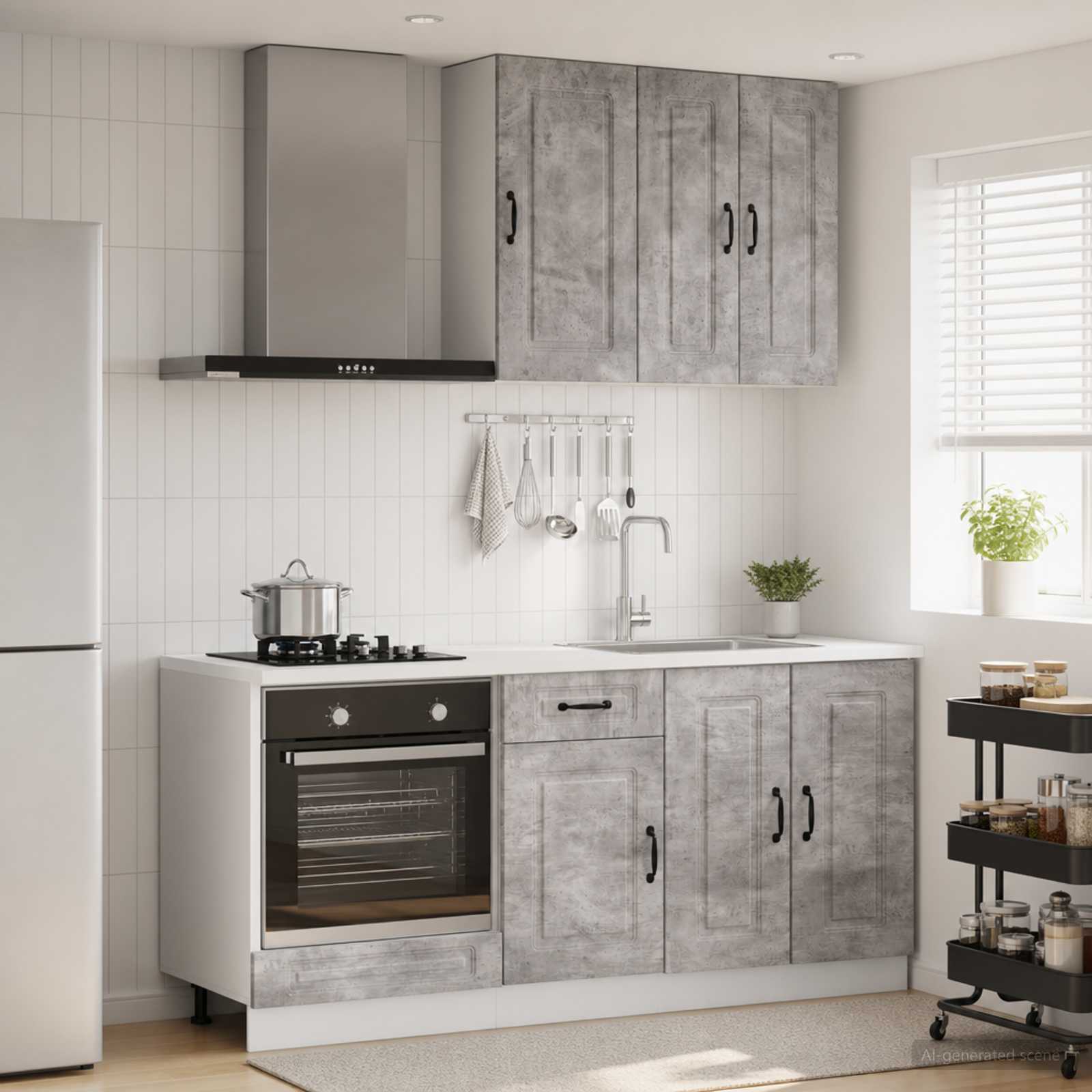 Μονάδα κουζίνας KALMAR 5 pcs Γκρι Σκυροδέματος - Pakobazaar