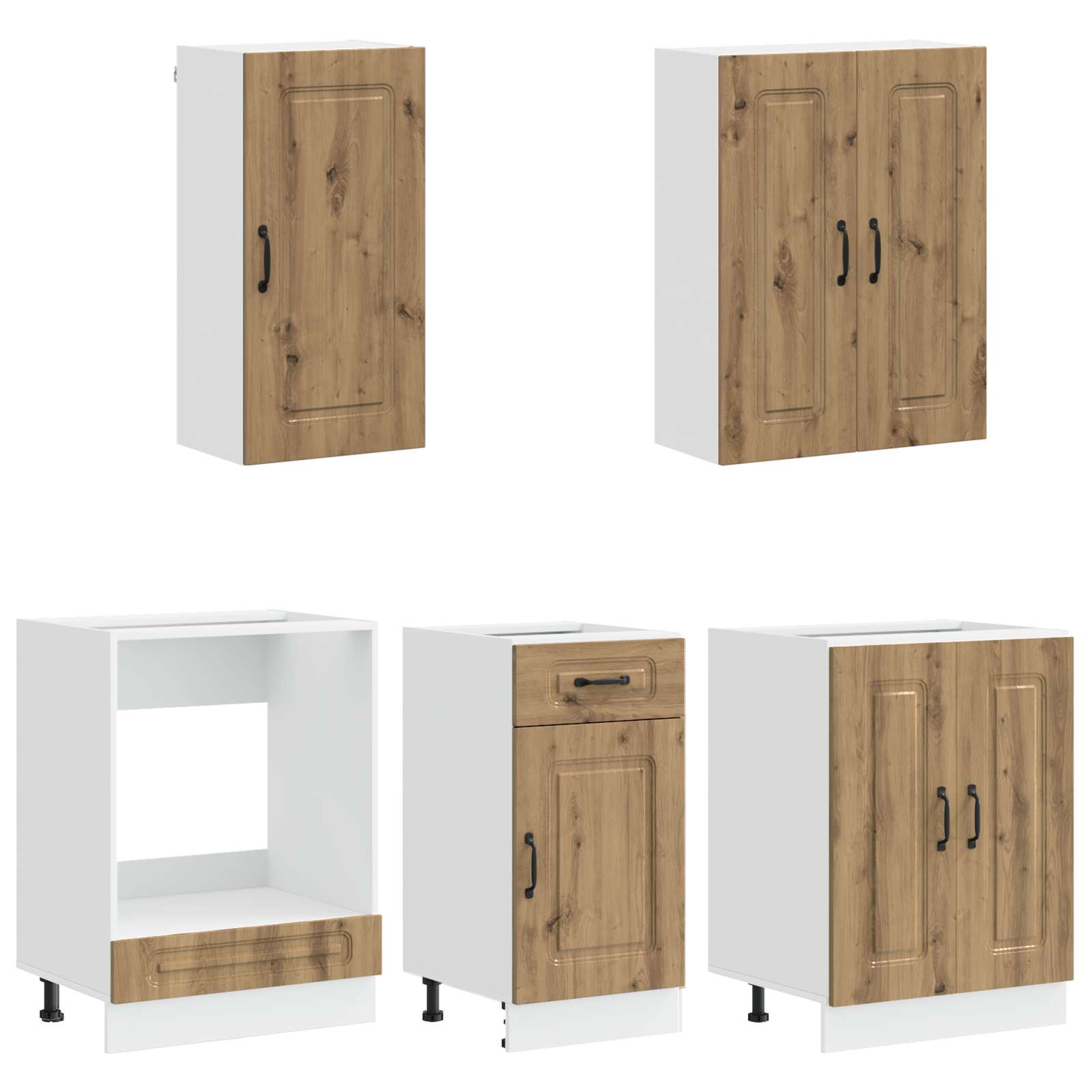 Μονάδα κουζίνας KALMAR 5 pcs Artisan Δρυς Επεξεργασμένο Ξύλο - Pakobazaar