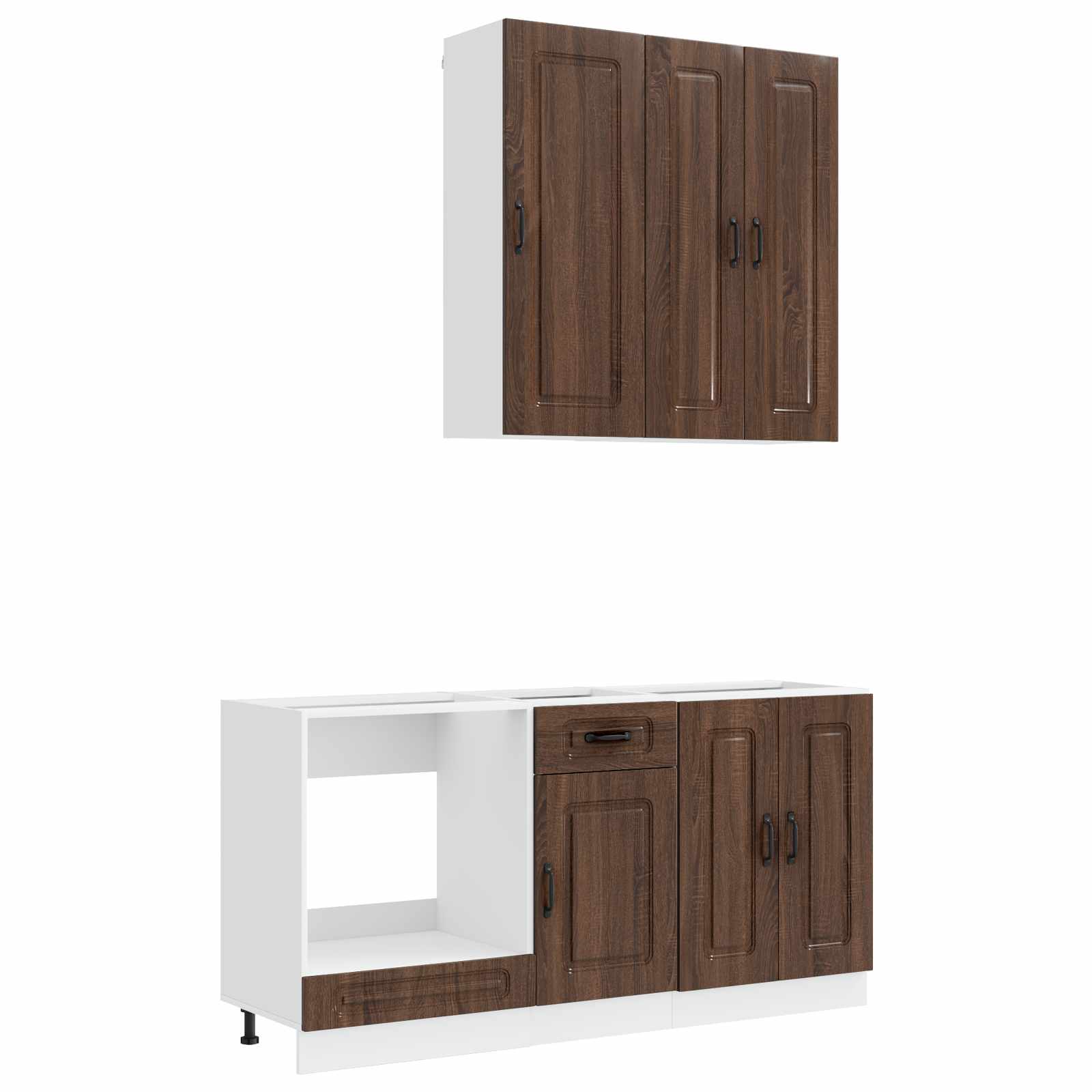 Μονάδα κουζίνας KALMAR 5 pcs Καφέ Ξύλο Δρυός Επεξεργασμένο Ξύλο - Pakobazaar