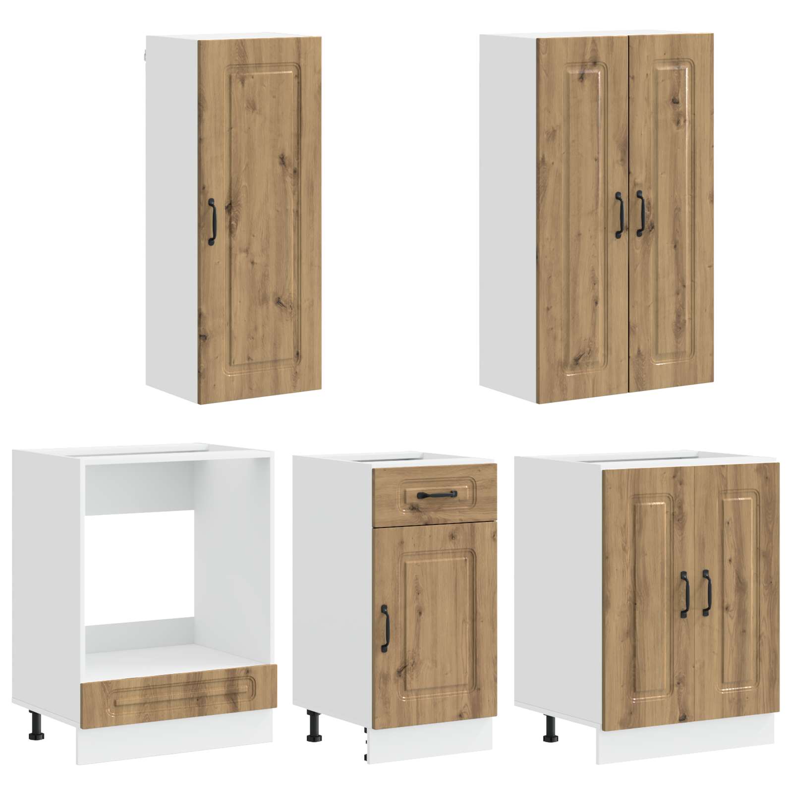 Μονάδα κουζίνας KALMAR 5 pcs Artisan Δρυς Επεξεργασμένο Ξύλο - Pakobazaar
