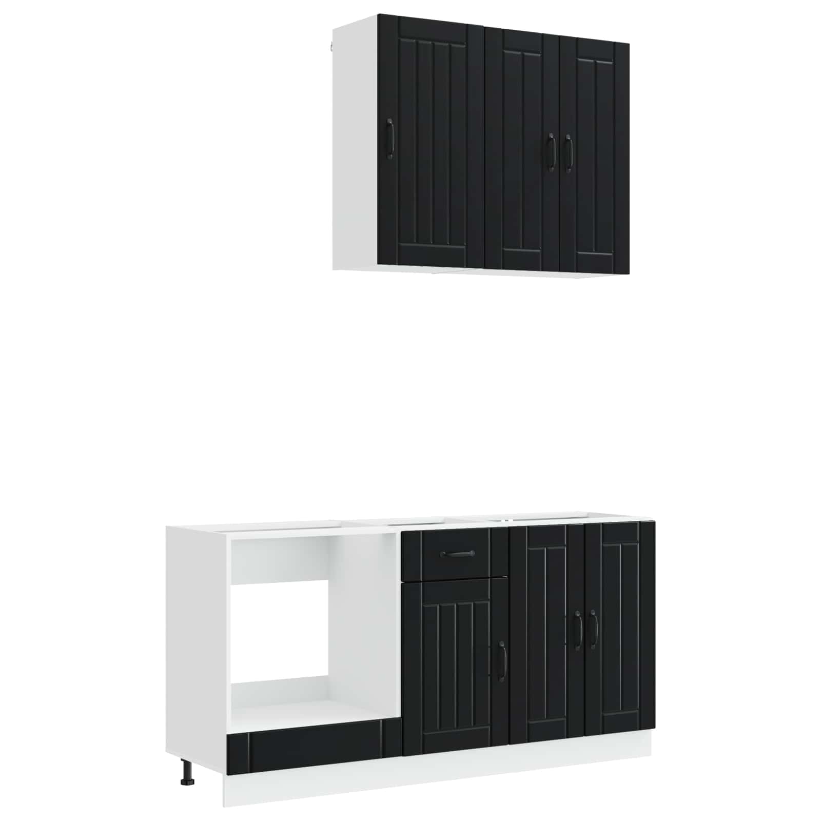 Μονάδα κουζίνας LUCCA 5 pcs Μαύρο Επεξεργασμένο Ξύλο - Pakobazaar