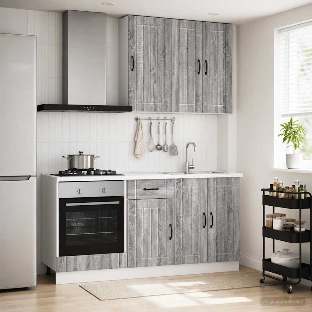 Μονάδα κουζίνας LUCCA 5 pcs Γκρι Sonoma Επεξεργασμένο Ξύλο - Pakobazaar