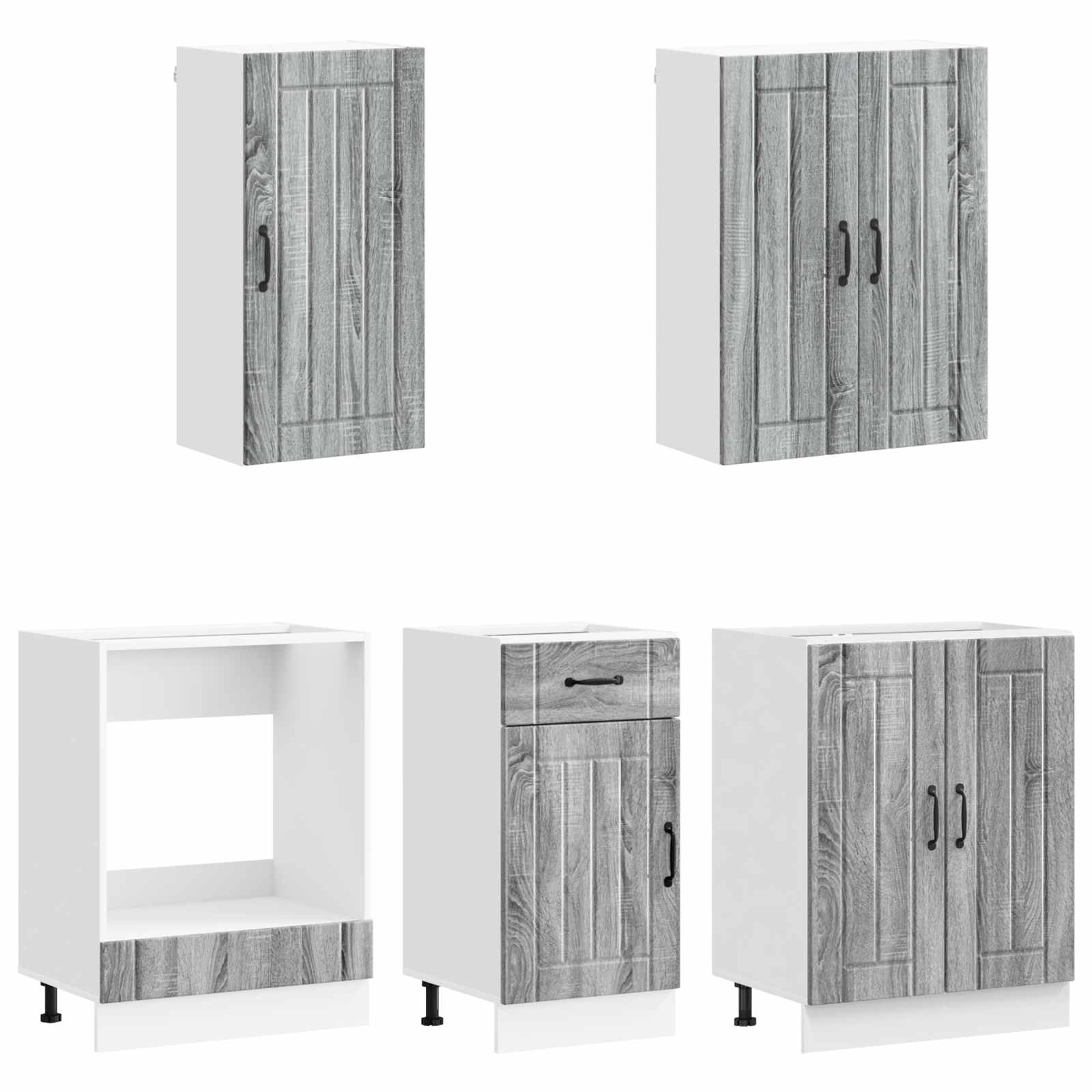Μονάδα κουζίνας LUCCA 5 pcs Γκρι Sonoma Επεξεργασμένο Ξύλο - Pakobazaar