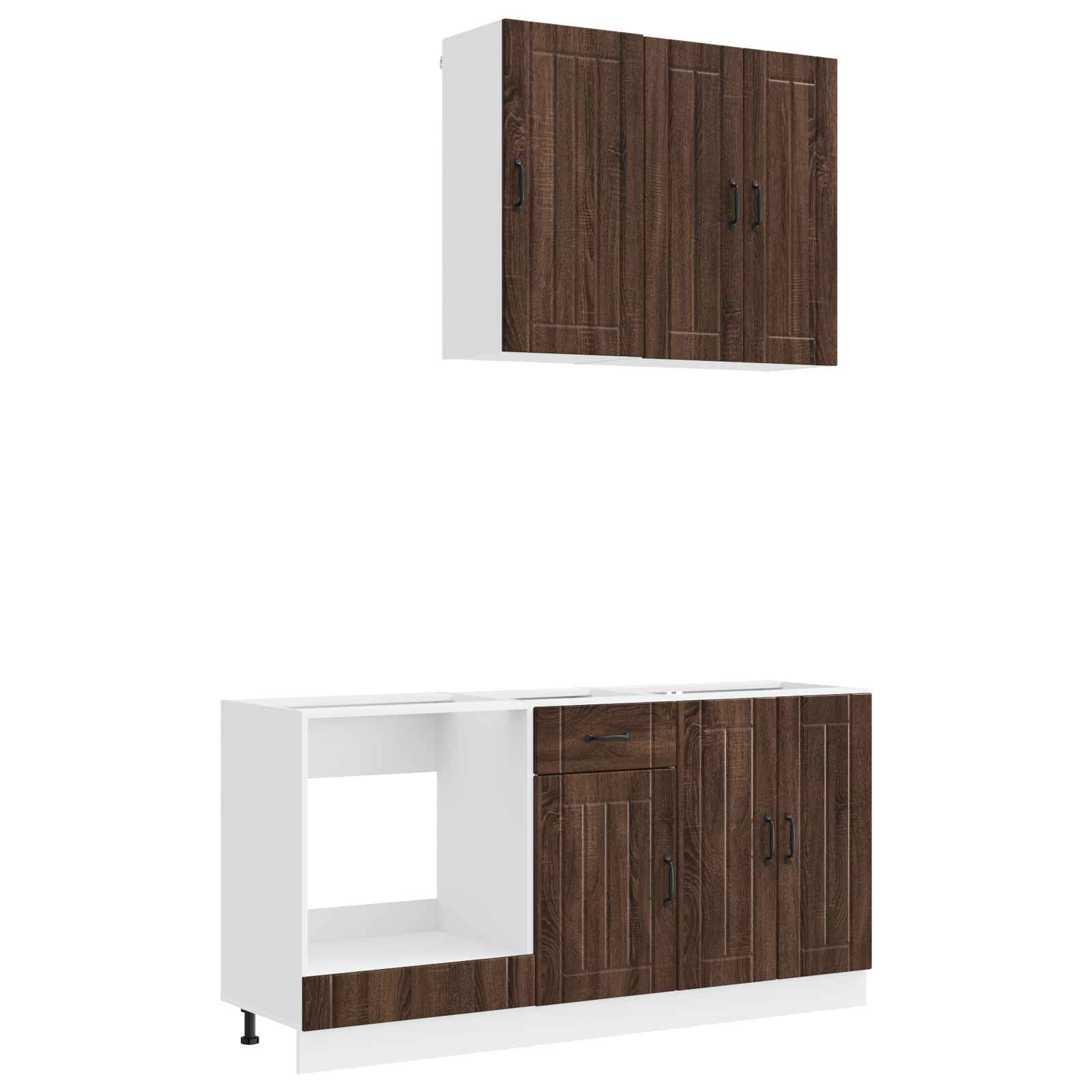 Μονάδα κουζίνας LUCCA 5 pcs Καφέ Ξύλο Δρυός Επεξεργασμένο Ξύλο - Pakobazaar
