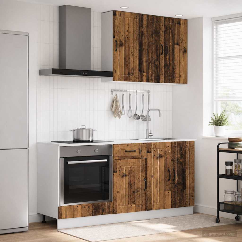 Μονάδα κουζίνας LUCCA 5 pcs Παλαιωμένο ξύλο Επεξεργασμένο Ξύλο - Pakobazaar