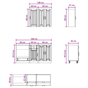 Μονάδα κουζίνας LUCCA 5 pcs Παλαιωμένο ξύλο Επεξεργασμένο Ξύλο - Pakobazaar