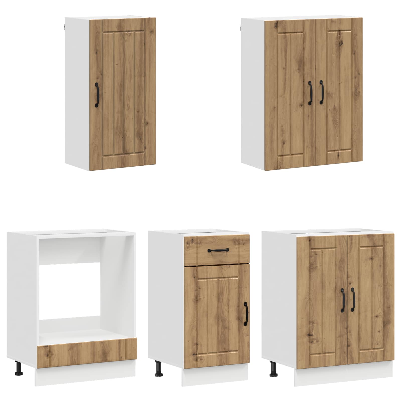 Μονάδα κουζίνας LUCCA 5 pcs Artisan Δρυς Επεξεργασμένο Ξύλο - Pakobazaar
