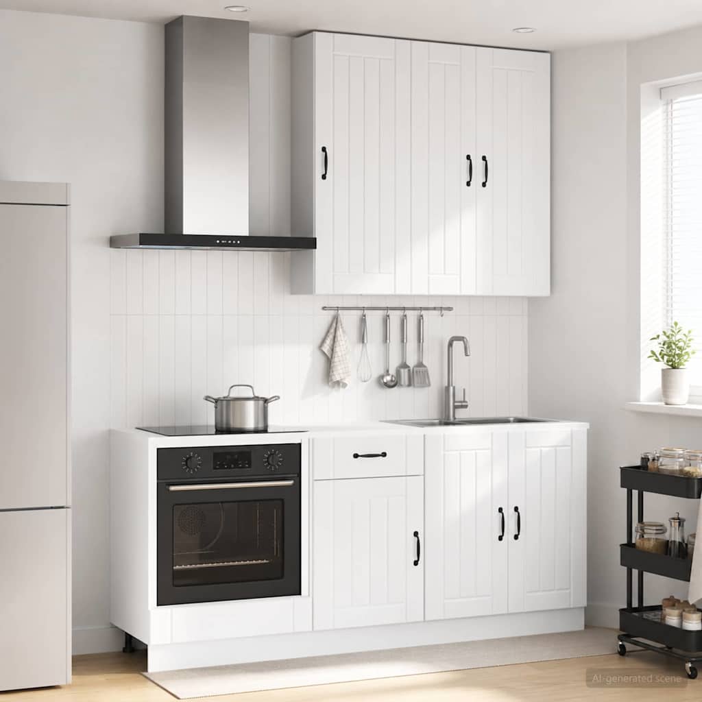 Μονάδα κουζίνας LUCCA 5 pcs Γυαλιστερό Λευκό Επεξεργασμένο Ξύλο - Pakobazaar