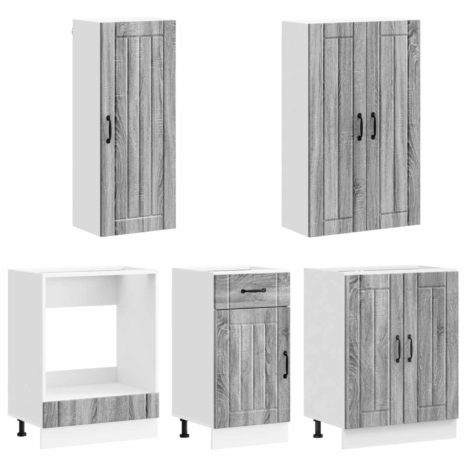 Μονάδα κουζίνας LUCCA 5 pcs Γκρι Sonoma Επεξεργασμένο Ξύλο - Pakobazaar