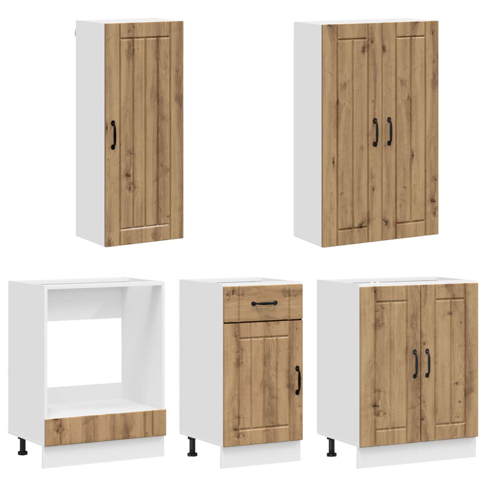 Μονάδα κουζίνας LUCCA 5 pcs Artisan Δρυς Επεξεργασμένο Ξύλο - Pakobazaar