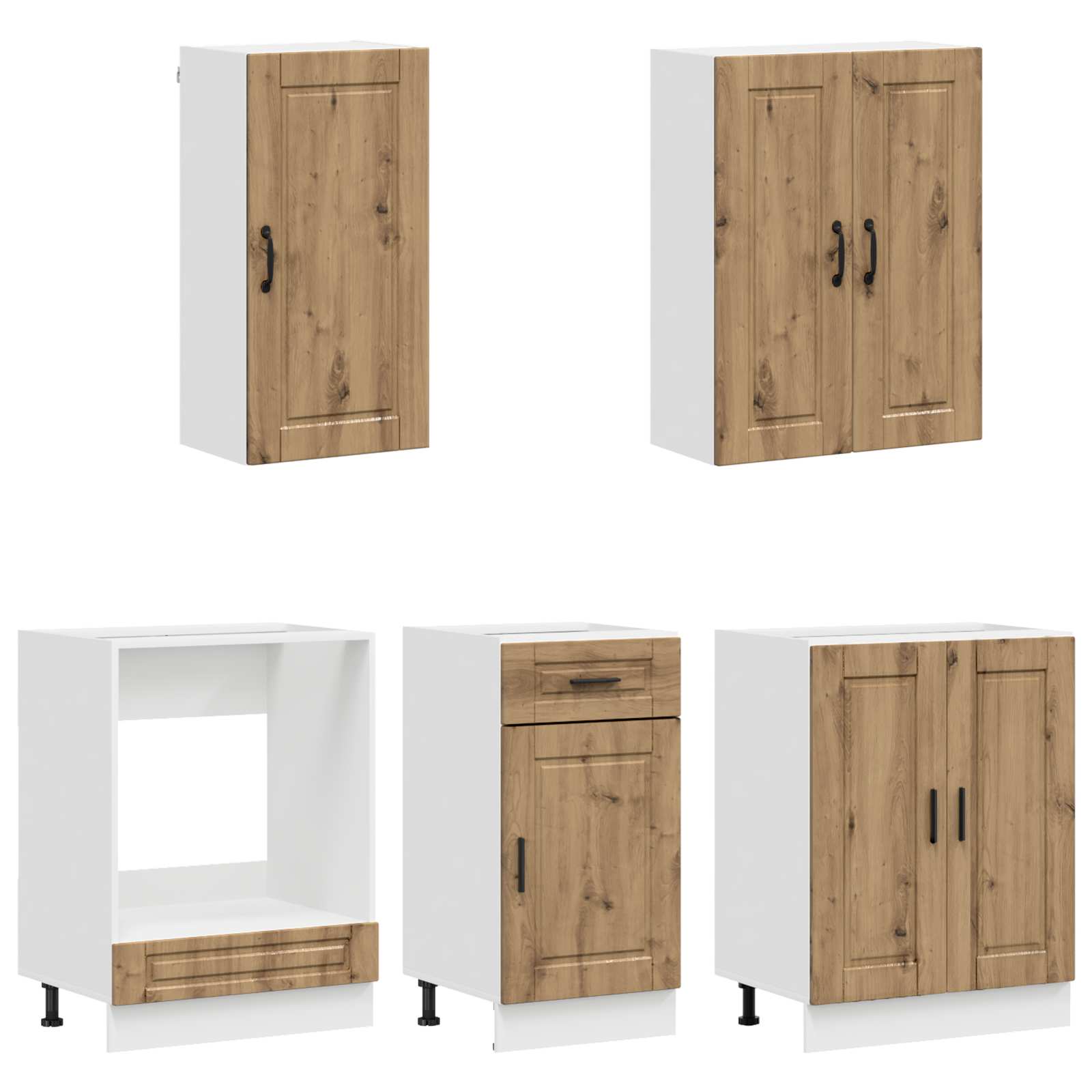 Μονάδα κουζίνας PORTO 5 pcs Artisan Δρυς Επεξεργασμένο Ξύλο - Pakobazaar