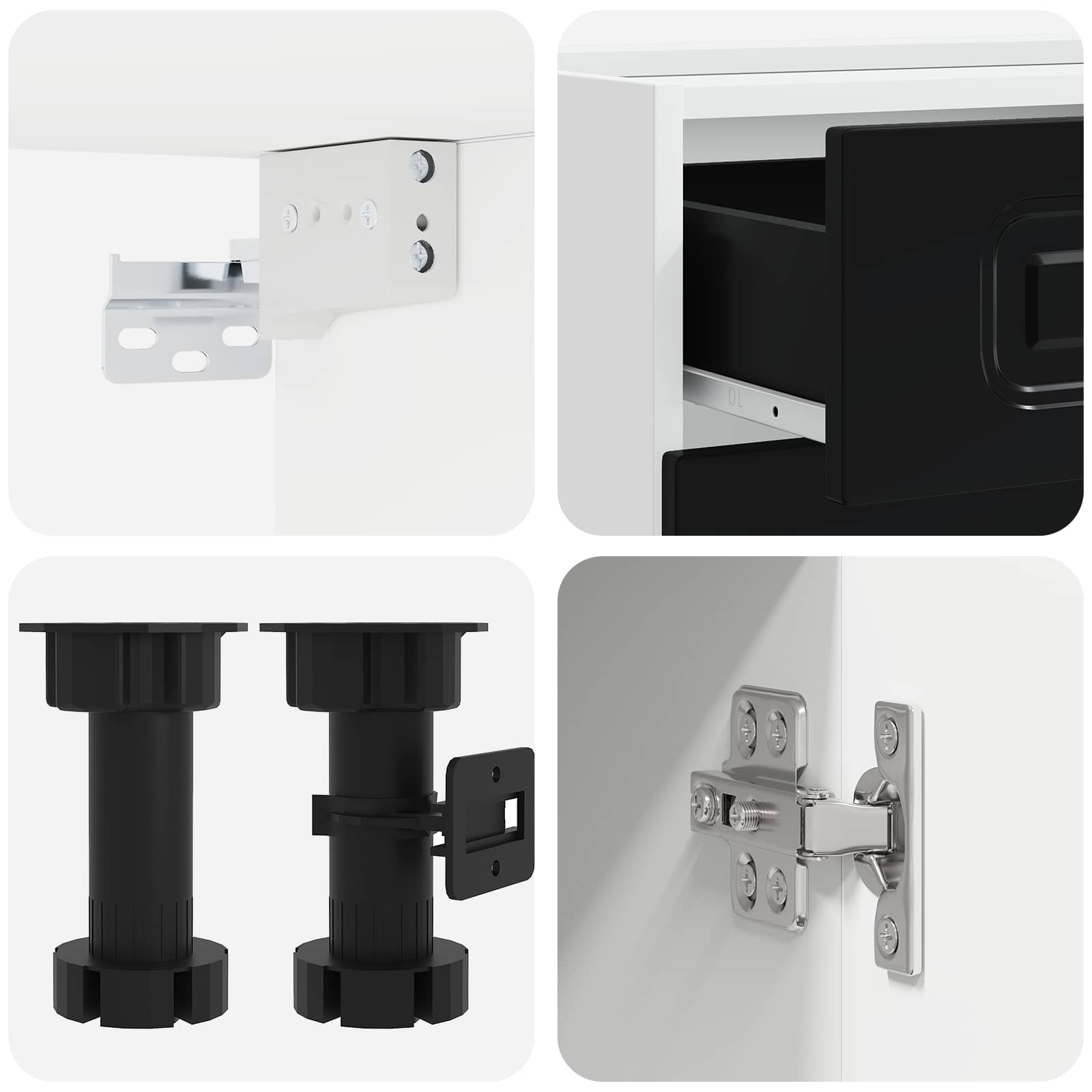Μονάδα κουζίνας KALMAR 4 pcs Μαύρο Επεξεργασμένο Ξύλο