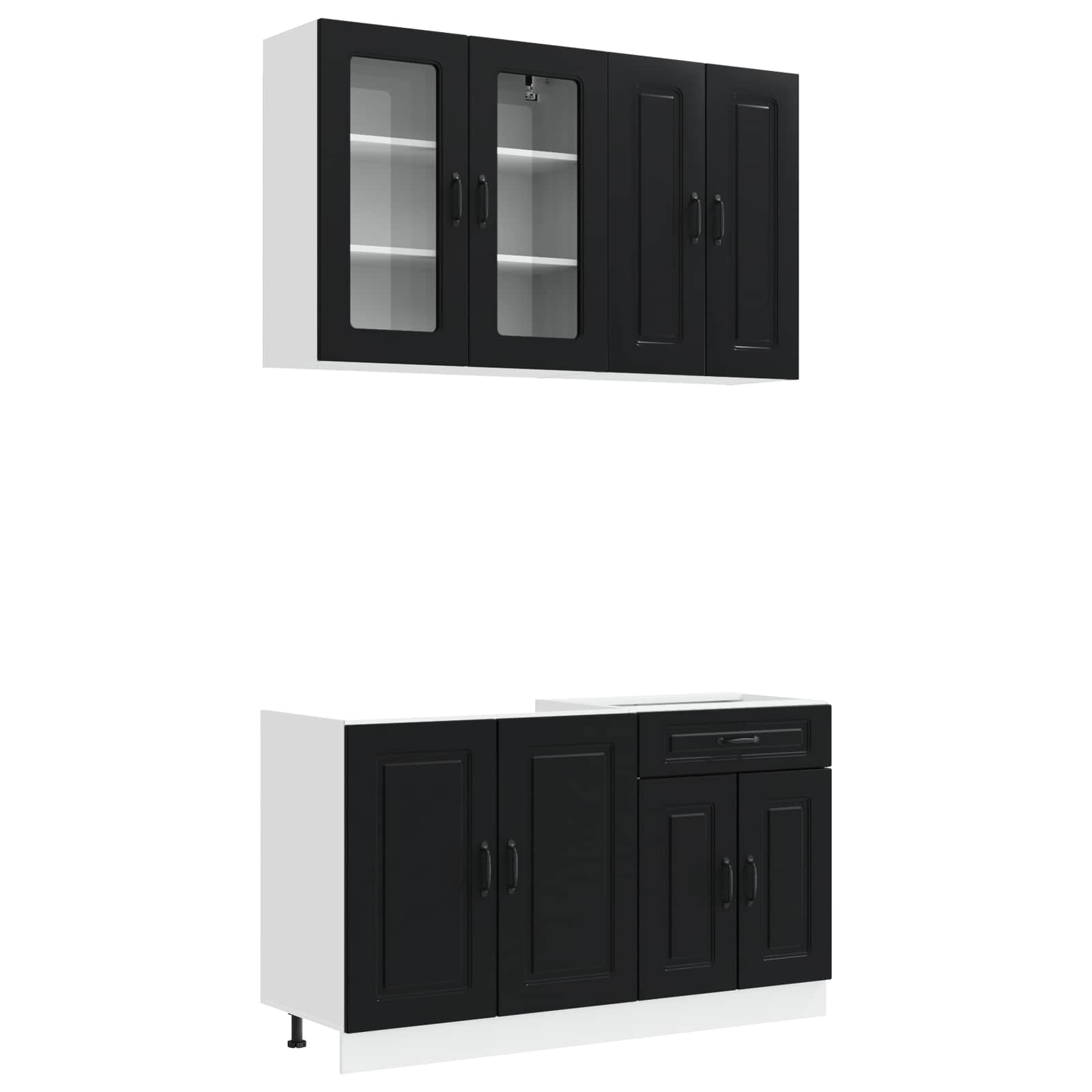 Μονάδα κουζίνας KALMAR 4 pcs Μαύρο Επεξεργασμένο Ξύλο