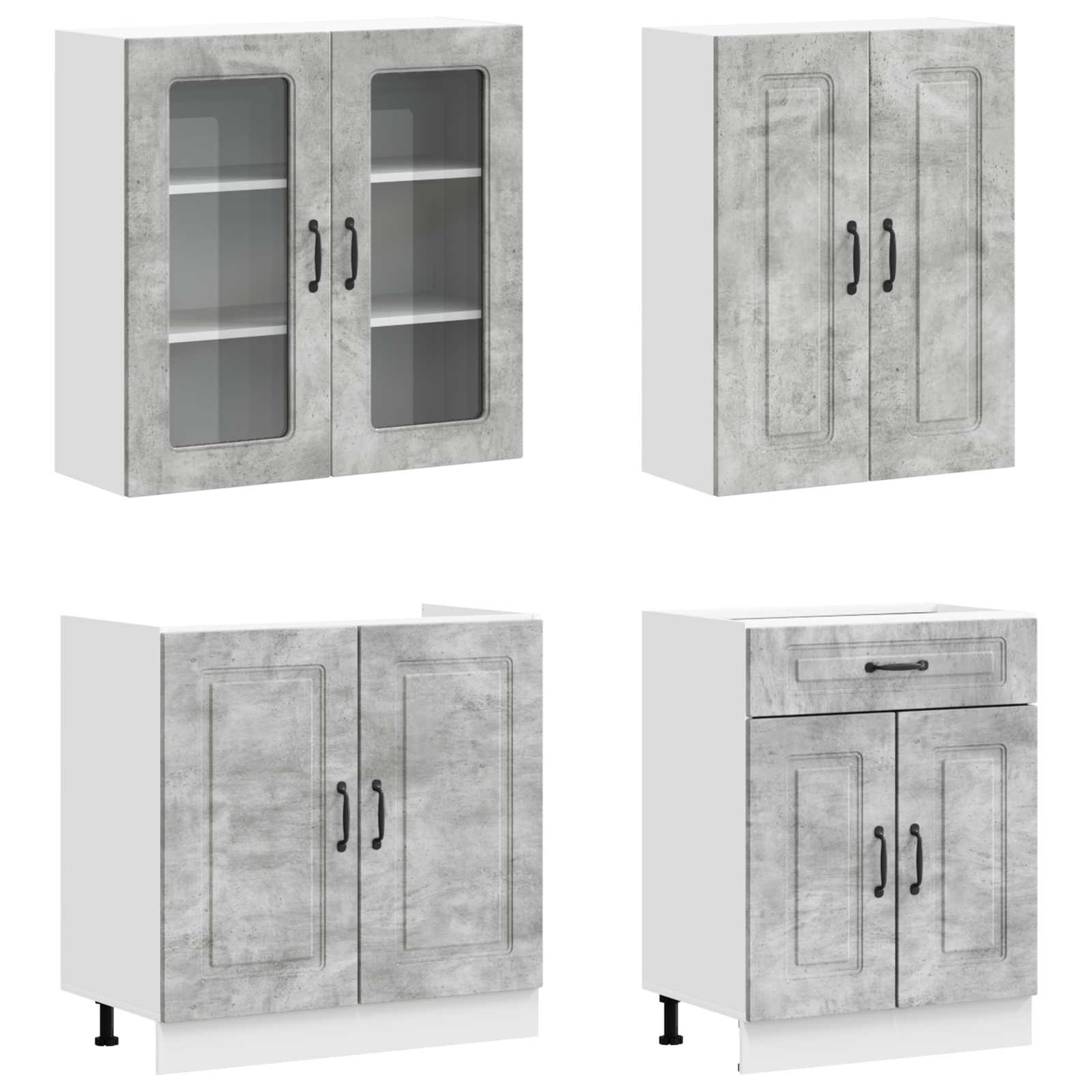 Μονάδα κουζίνας KALMAR 4 pcs Γκρι Σκυροδέματος - Pakobazaar
