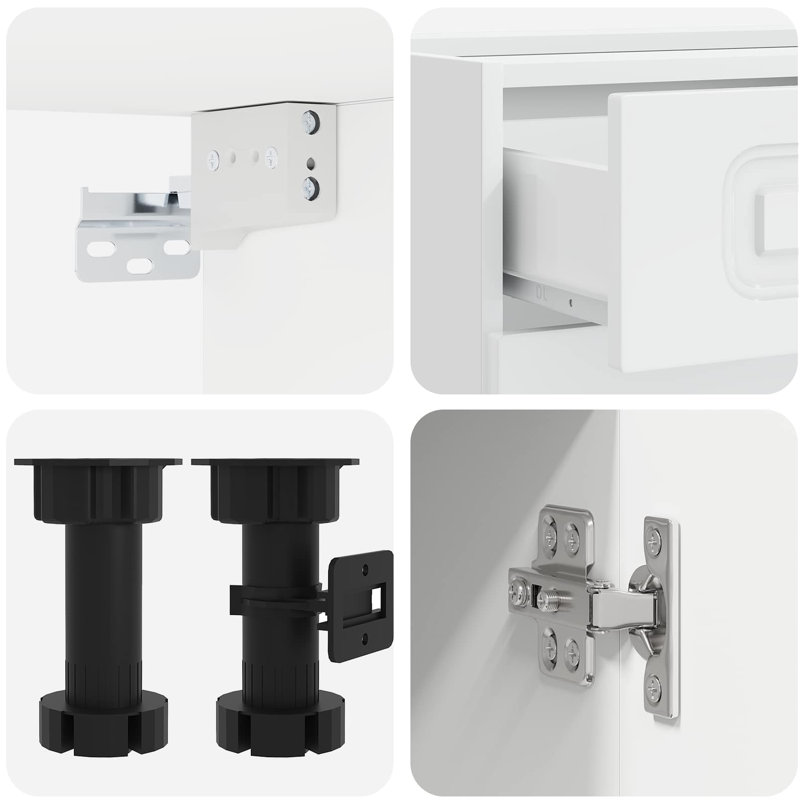 Μονάδα κουζίνας KALMAR 4 pcs Γυαλιστερό Λευκό - Pakobazaar