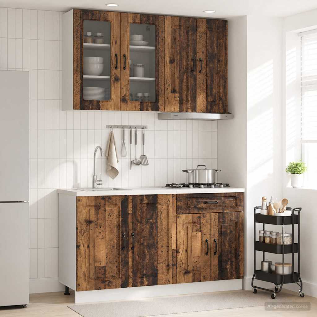 Μονάδα κουζίνας KALMAR 4 pcs Παλαιωμένο ξύλο Επεξεργασμένο Ξύλο - Pakobazaar