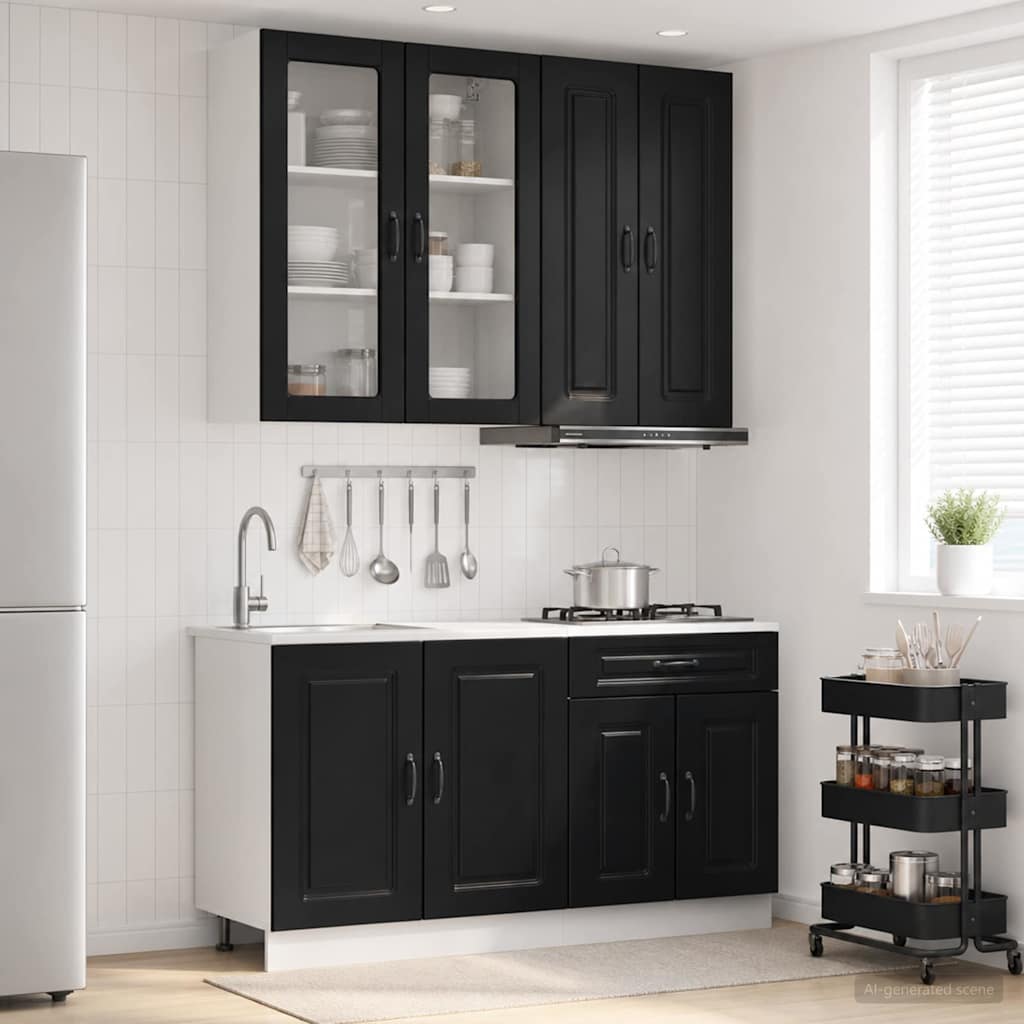 Μονάδα κουζίνας KALMAR 4 pcs Μαύρο Επεξεργασμένο Ξύλο