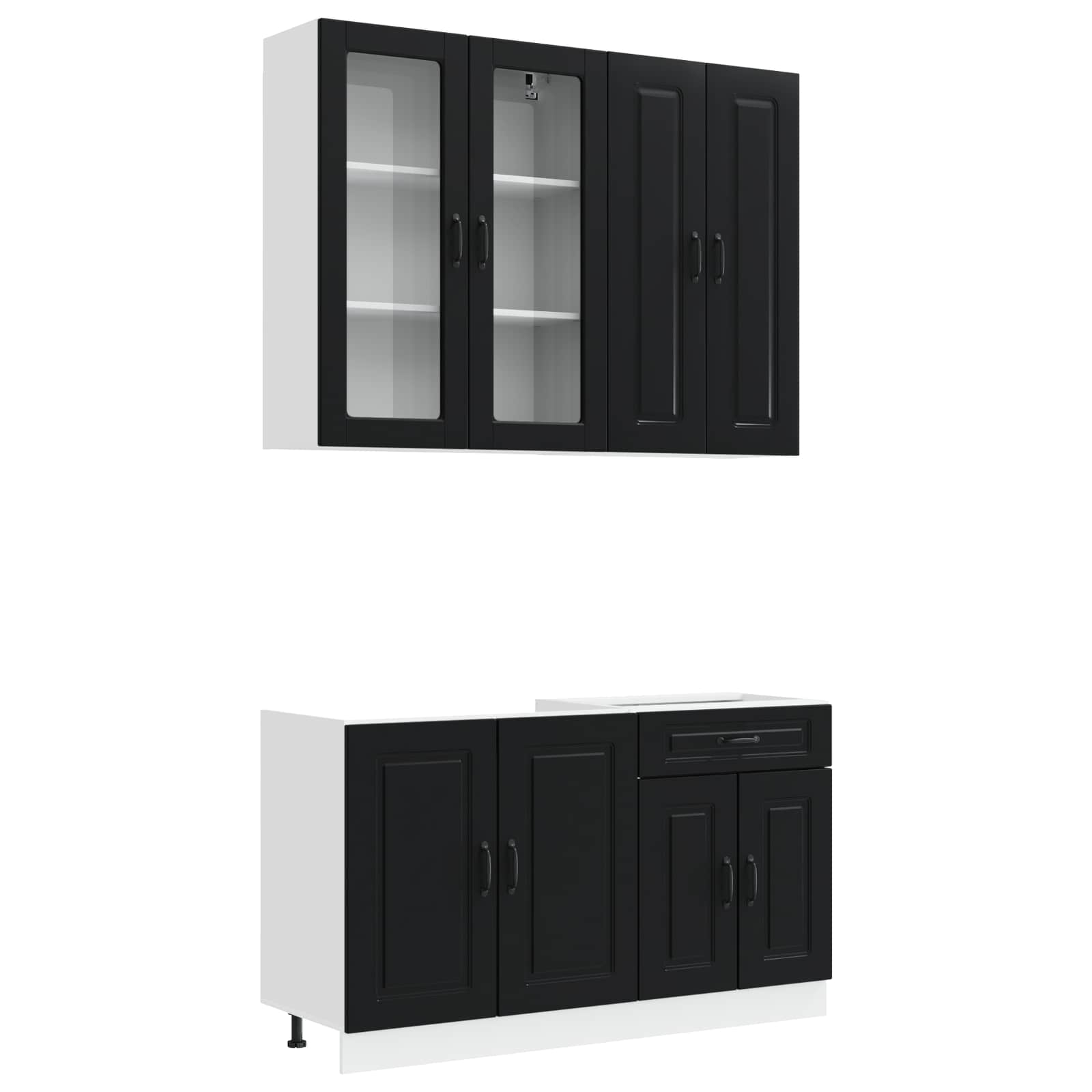 Μονάδα κουζίνας KALMAR 4 pcs Μαύρο Επεξεργασμένο Ξύλο