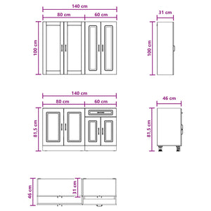 Μονάδα κουζίνας KALMAR 4 pcs Sonoma Δρυς Επεξεργασμένο Ξύλο - Pakobazaar