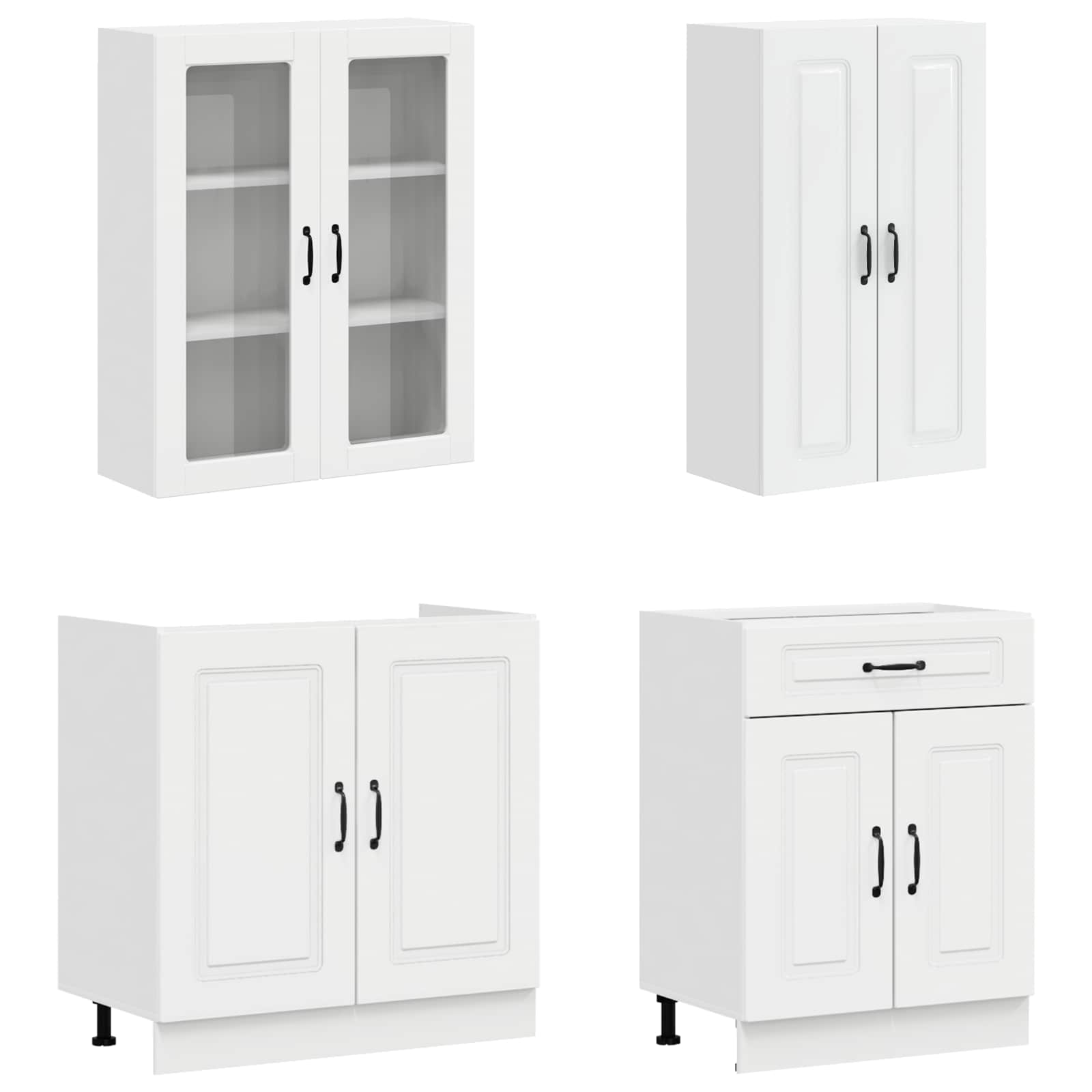 Μονάδα κουζίνας KALMAR 4 pcs Γυαλιστερό Λευκό