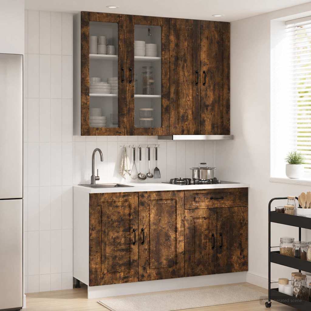 Μονάδα κουζίνας KALMAR 4 pcs Καπνισμένο Ξύλο Δρυός - Pakobazaar
