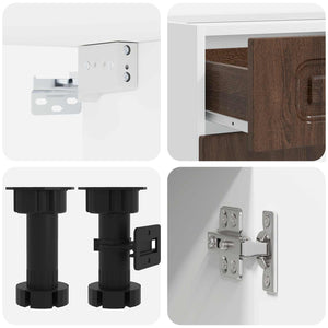 Μονάδα κουζίνας KALMAR 4 pcs Καφέ Ξύλο Δρυός Επεξεργασμένο Ξύλο - Pakobazaar