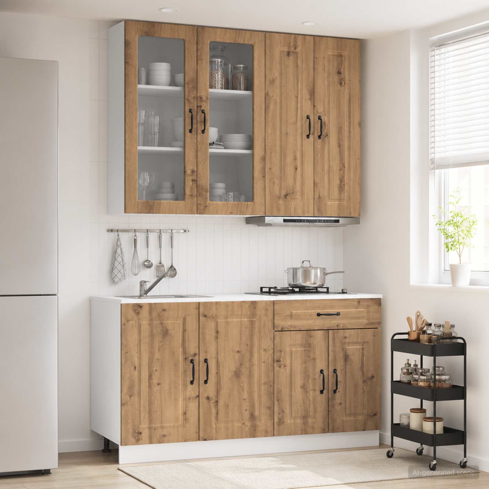 Μονάδα κουζίνας KALMAR 4 pcs Artisan Δρυς Επεξεργασμένο Ξύλο - Pakobazaar