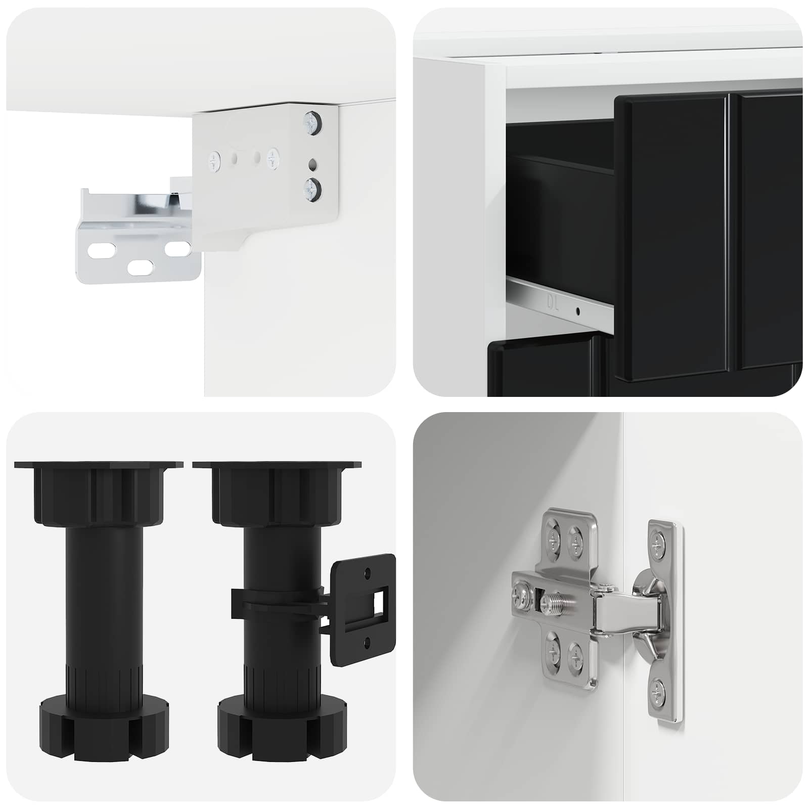 Μονάδα κουζίνας LUCCA 4 pcs Μαύρο Επεξεργασμένο Ξύλο