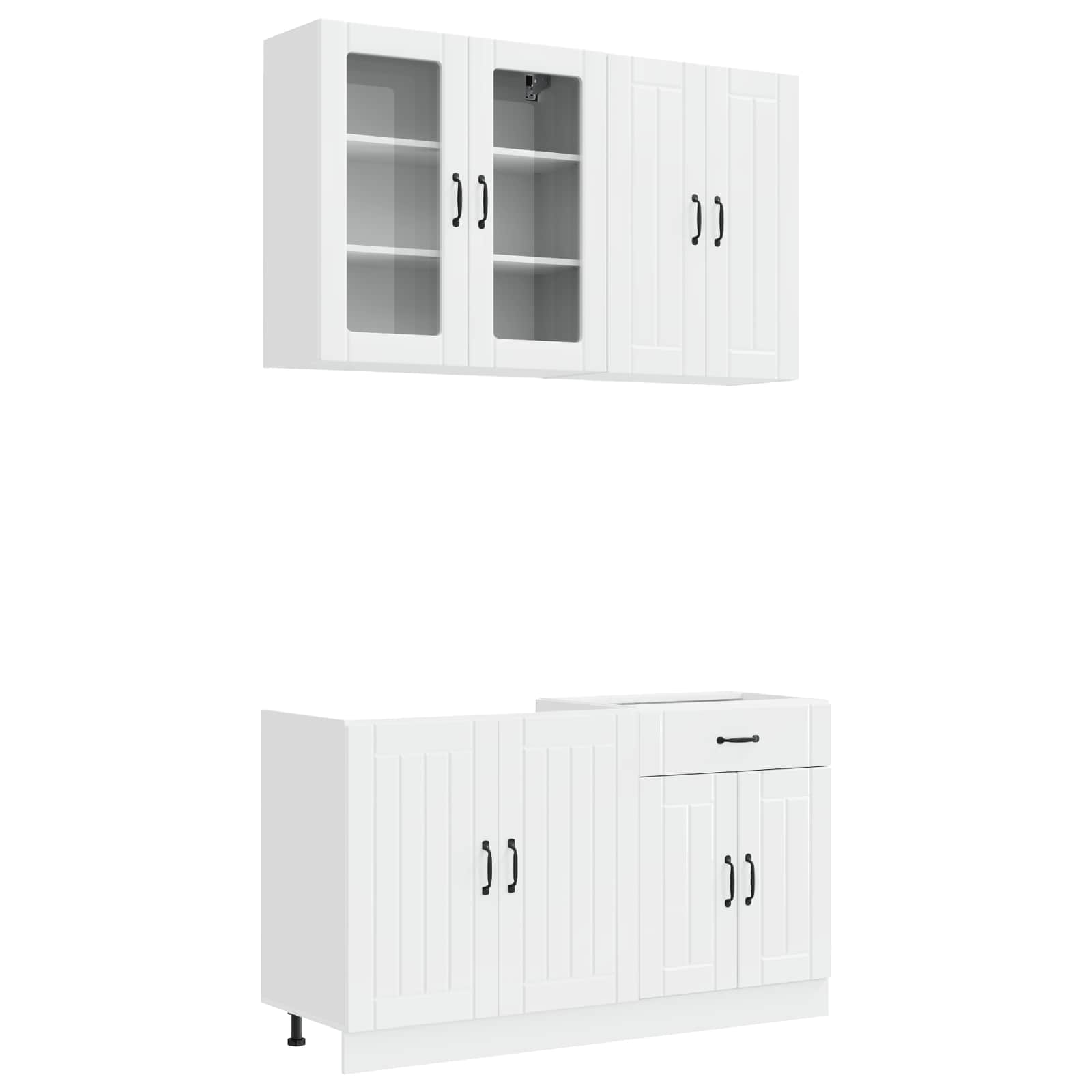 Μονάδα κουζίνας LUCCA 4 pcs Γυαλιστερό Λευκό Επεξεργασμένο Ξύλο - Pakobazaar