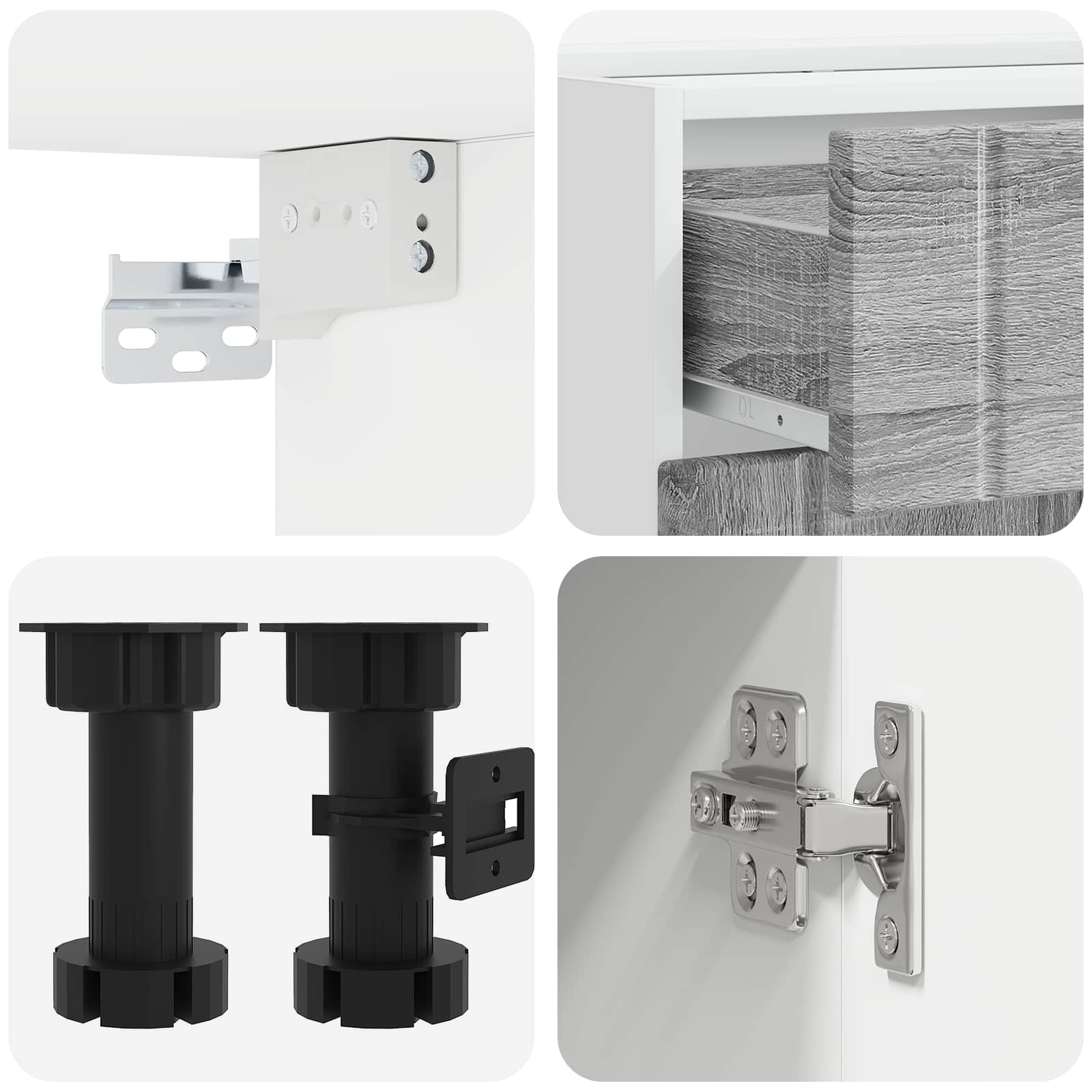 Μονάδα κουζίνας LUCCA 4 pcs Γκρι Sonoma Επεξεργασμένο Ξύλο - Pakobazaar