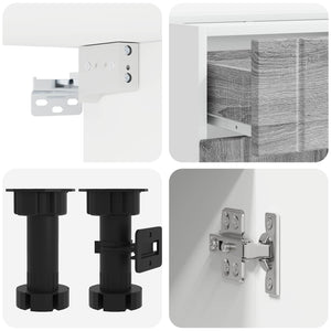 Μονάδα κουζίνας LUCCA 4 pcs Γκρι Sonoma Επεξεργασμένο Ξύλο - Pakobazaar